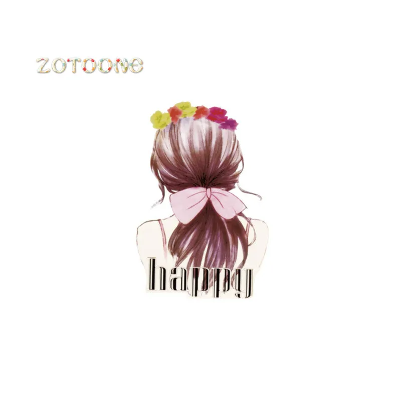 ZOTOONE гирлянда красивая девушка обратно железа на патчи для одежды термо-Стикеры для одежды теплопередача патч аппликация патч одежда G