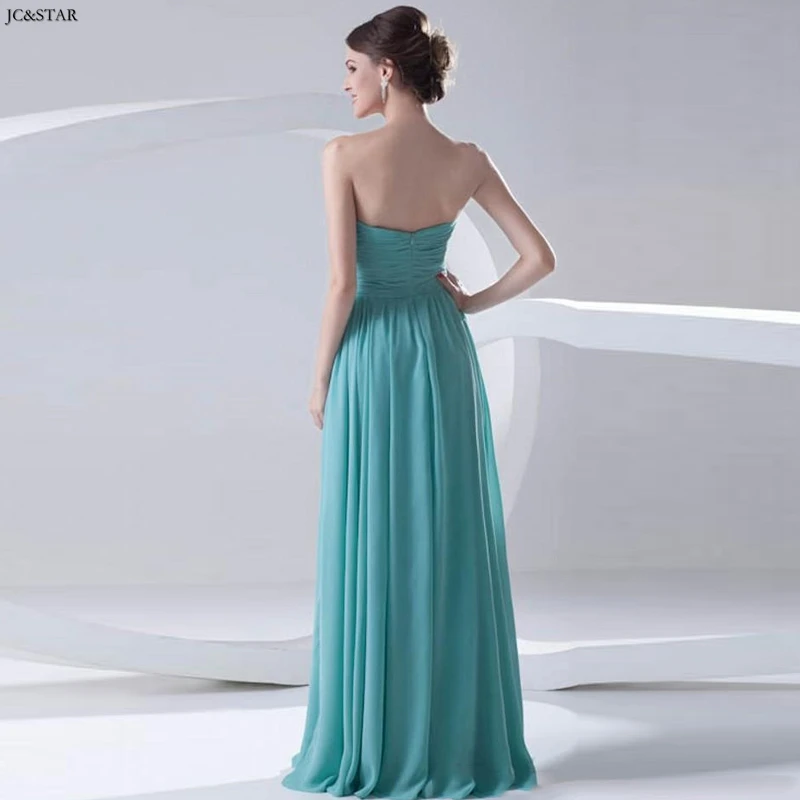 Vestidos longos para festa de casamento Новое шифоновое платье без бретелек трапециевидной формы синего и зеленого цвета для подружки невесты vestido para boda muj