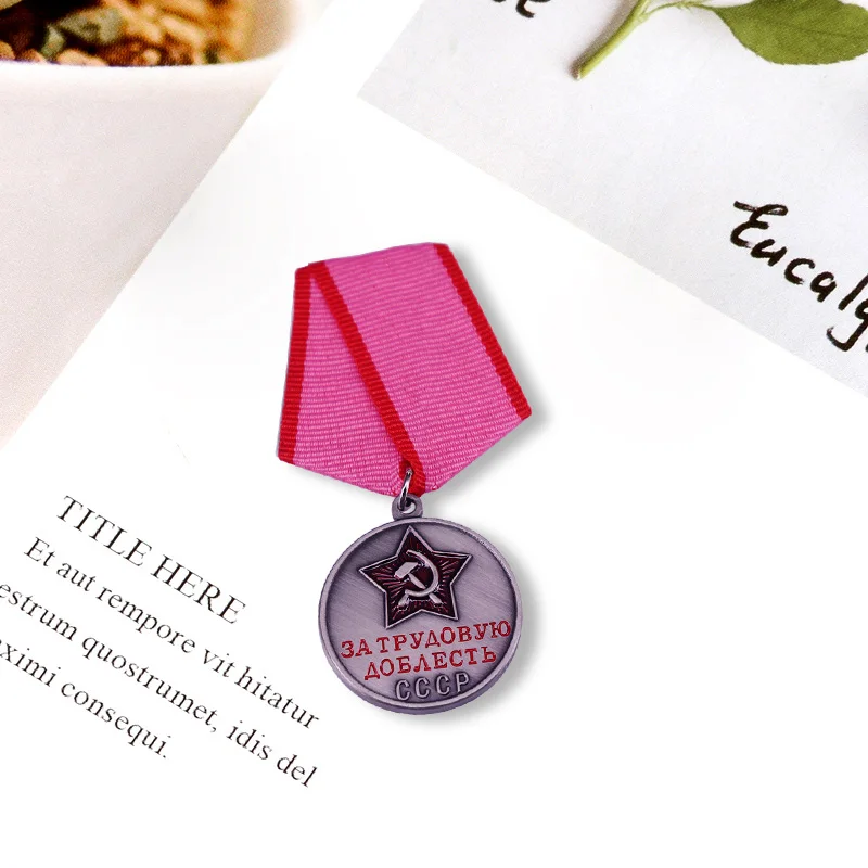 Sowjetischen arbeit retiree medaille brosche CCCP roten stern pin retro honor kragen abzeichen kommunismus schmuck – Detail 7