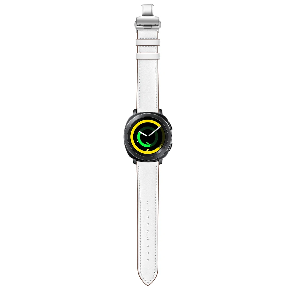 UEBN кожаный ремешок с серебряной застежкой-бабочкой, 20 мм, для samsung Galaxy Watch, 42 мм, активный 2 браслет, ремешок для часов gear S2, спортивный ремешок для часов