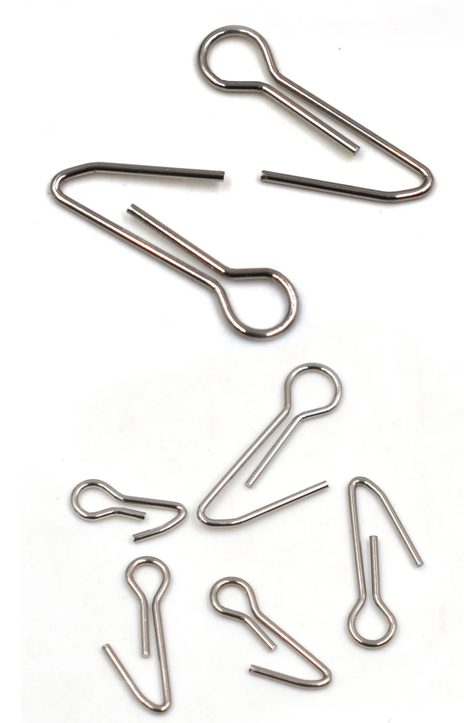 Mnft 100pcs 304 Edelstahl Soft Bait Haken Nadel Angeln Platine Gewichts schlaufen Kopf Blei Zubehör Zentr ier stifte – Detail 5