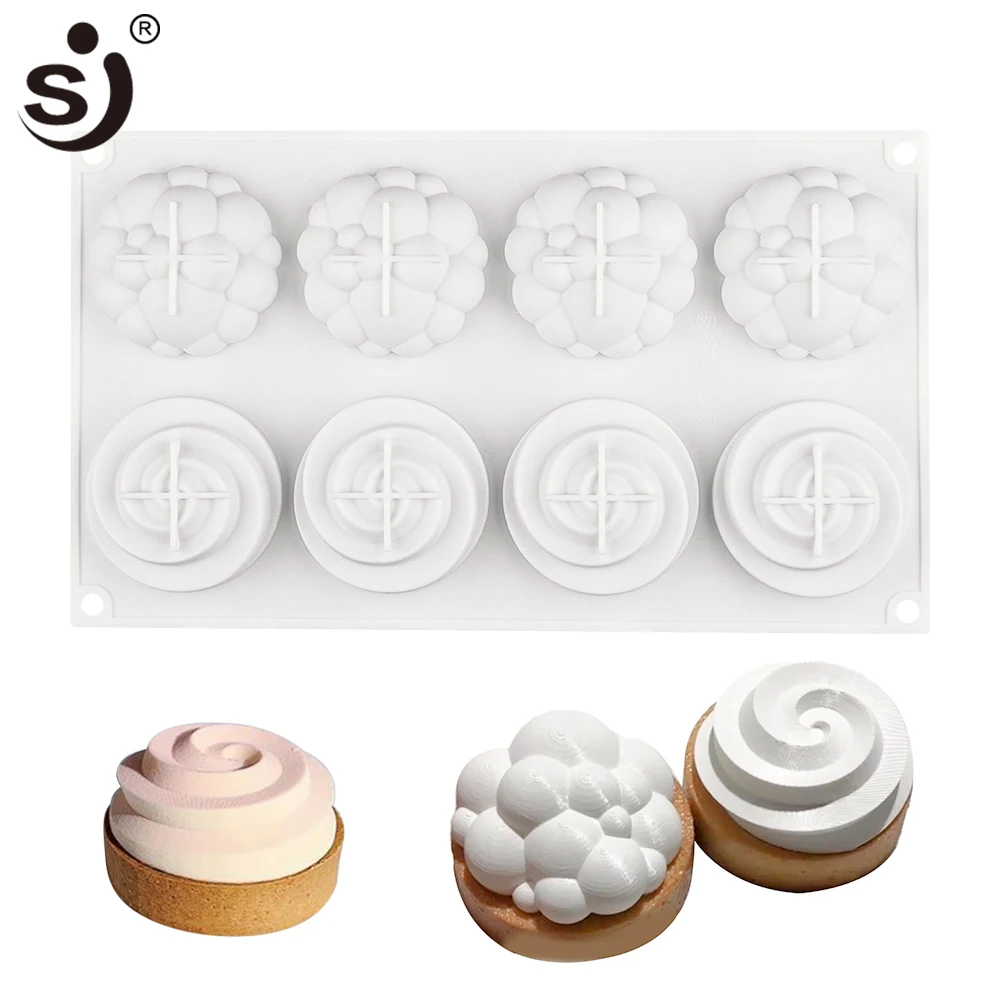 Silicone Mold Pastry 3D Cake Design Mini Cupcake Mousse Muffin Heart Bubble  Square Baking Mold