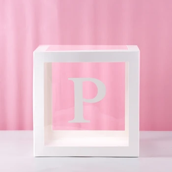 

1Pc Transparent Square Cardboard Box Balloon Box for Baby Shower Christening Birthday Party Decor QJS Shop