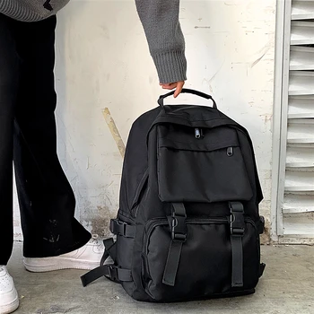 

College Students Simple Solid Color Joker Backpack & Oxford Cloth Width 31cm Height 43cm Thickness 12cm