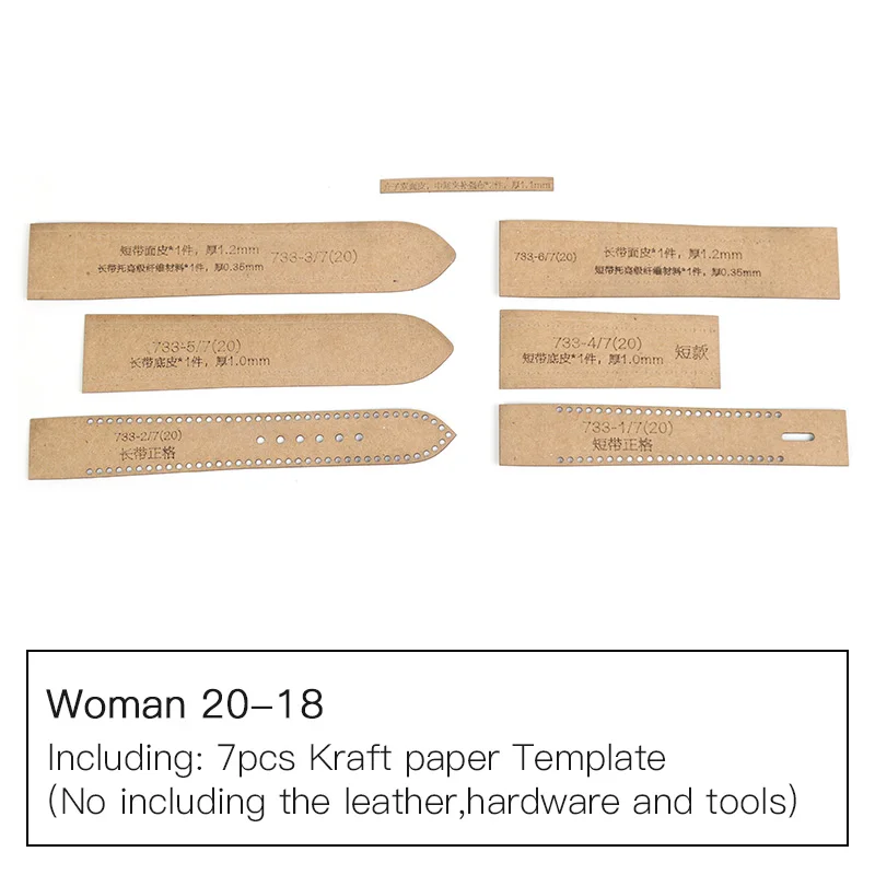 Women 20-18 Template WUTA кожаный ремесленный шаблон 1 Набор ремешок для часов Трафарет Шаблон 0,56 мм Толстая крафт-бумага DIY для женщин и мужчин наручные часы - Цвет: Women 20-18 Template