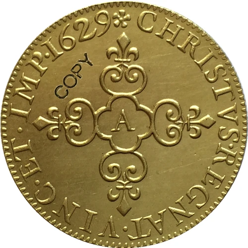 Франция Людовик XIII монета 1620-1643 разных Дата 24 копия монет - Цвет: 1629