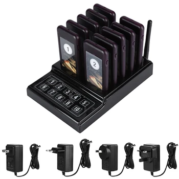 

10-channel Restaurant Wireless Pager System Guest Paging System Waiter Calling System 1km Connection Distance Customer Service