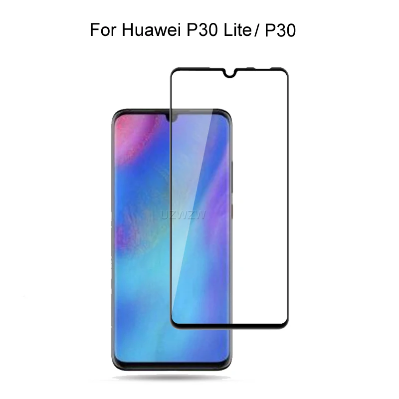 Защитное стекло для Huawei P30 Lite / полное покрытие 2.5D защита экрана закаленное |