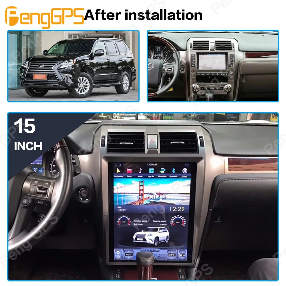 Android 9,0 Tesla вертикальный экран Автомобильный плеер gps навигация для Lexus GX400 GX460 аудио плеер 15 дюймов