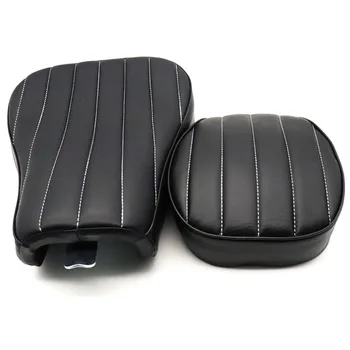 

PU Leather Motorcycle Stripe Front Seat Rear Passenger Seat Driver Cushion For XL Sportster 48 72 1200X 2010-2015