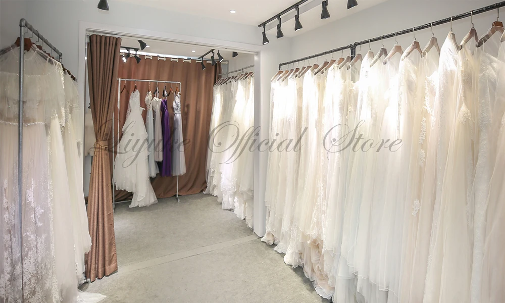 dresses for wedding Liyuke Real Photos A Line Wedding Dress Ivory Satin Skirt Full Sleeve  Bling Bling Plearls Bridal Dress black wedding dresses