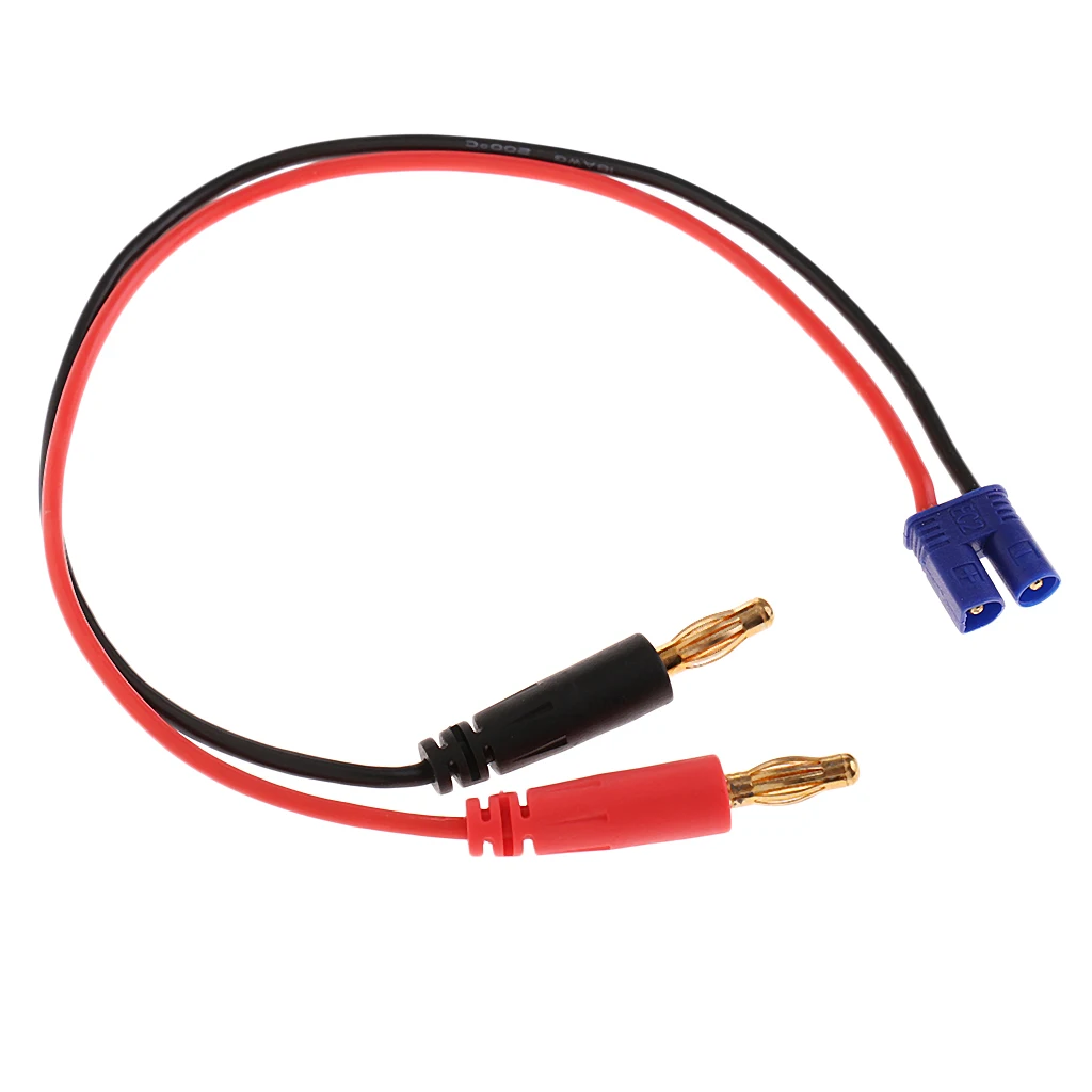 RC Battery Charge Cable EC2 Male to 4mm Banana Plug Connector Plug