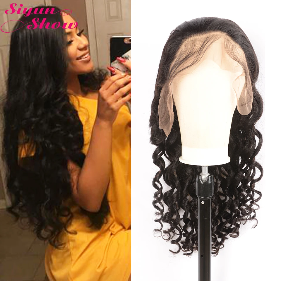 

Siyun Show Brazilian Wig Loose Wave Remy Human Hair Lace Front Wigs 8-28 inches Loose Wave Wig Pre Plucked with Baby Hair