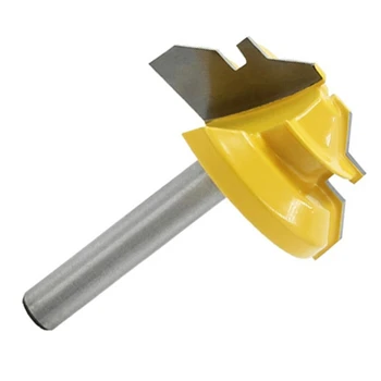 

1/4" Shank 45 Degree Lock Miter Router Bit Woodworking Tenon Milling Cutter