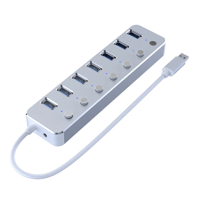 3,0 концентратор супер скорость 7 портов внешний мини-usb-хаб разветвитель портативный для Apple Macbook Air ноутбук ПК планшет концентратор