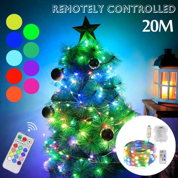 

Christmas LED String Light Point-Controlled RGB Copper Wire Lamp Battery PowerNight Lamp For Christmas Wedding Party Decor