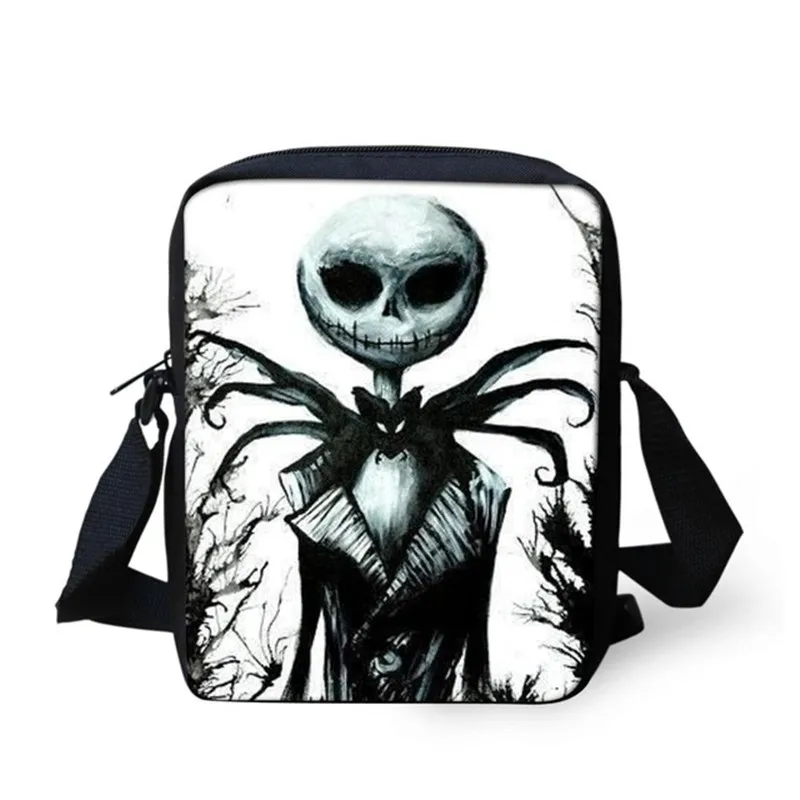 ELVISWORDS Jack Skellington женские сумки-мессенджеры Кошмар перед Рождеством сумки через плечо детские школьные сумки на плечо готические