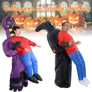 

Inflatable Grim Reaper Costume for Halloween Funny Parties Battery Operated One Size Fits Most Adults A66