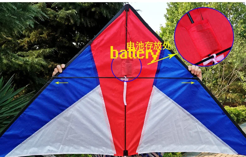 Outdoor Toy Delta LED Fabric Kite Wind Easy Control With Handle Line kites for Adults Children Sale String 4