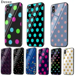 Чехол для мобильного телефона из стекла ТПУ для iPhone 5 5S 6 6s 7 8 Plus X XR XS Max Shell Cover color Dot защита