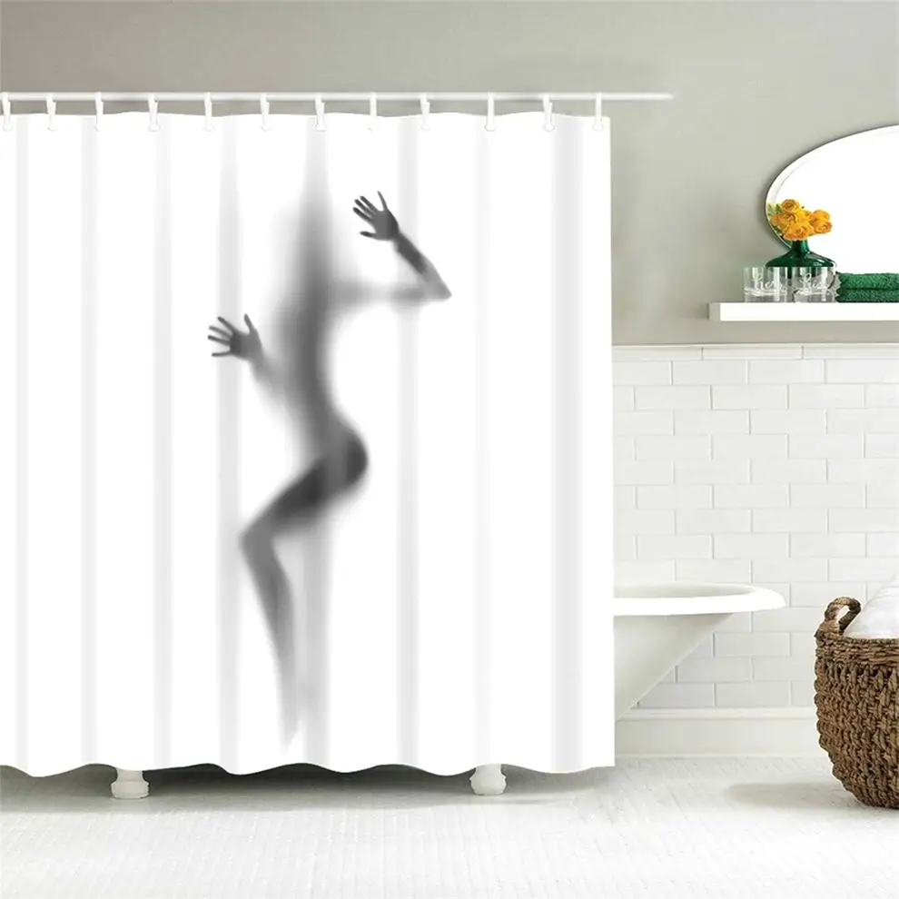 Custom Star Wars Shower Curtain featuring a White Robot Face on a Black Background - Waterproof Polyester Material - Star Wars Décor image 3