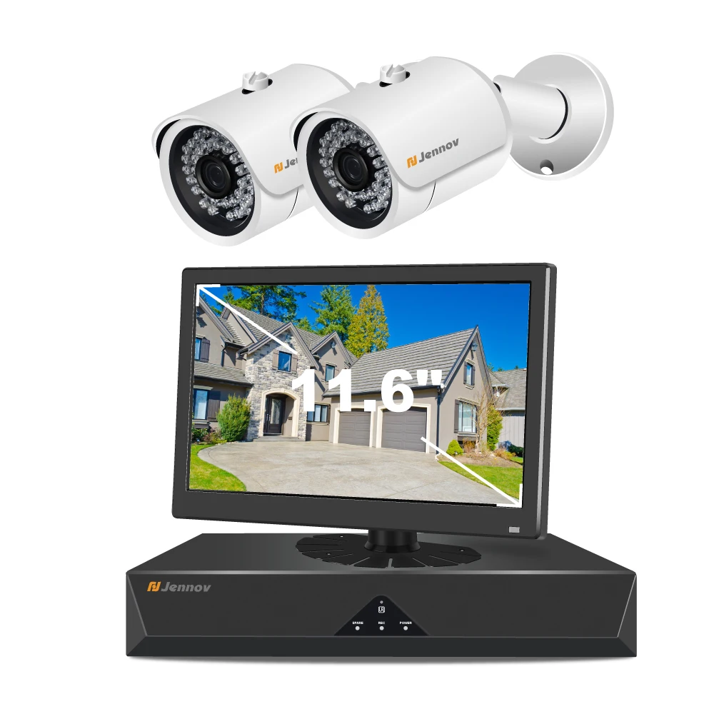 Jennov HD 4CH 5MP H.265 POE dvr комплект системы видеонаблюдения Открытый POE водонепроницаемый пуля 5.0MP камера Аудио безопасности видеонаблюдения комплект - Цвет: 2 Pieces Cameras