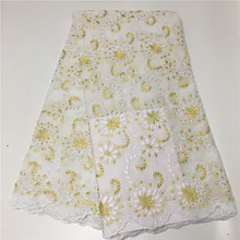 Tissu африканская сухая кружевная ткань с камнями горячая Распродажа ткань из Дубая швейцарская вуаль кружева в швейцарской Африканской хлопковой вуали кружева 5 ярдов