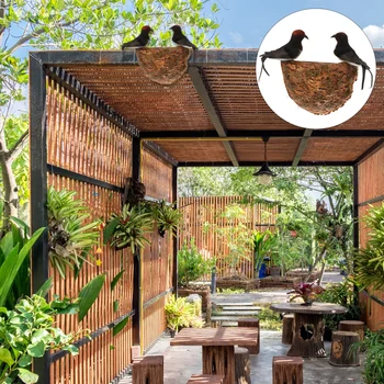

1 Set Durable Light Artificial Swallows Bird Nest for Tree Shop Home