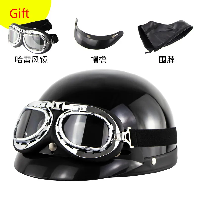 Casco Глобальный Лидер продаж moto rcycle шлемы открытый уход за кожей лица каск ретро Половина мото с очками шарф из кожи мото крест шлем capacete