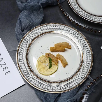 

Tableware Ceramic Dinner Plate Set Dish 8/10 Inch Porcelain Cute Dessert Plate Dinnerware Phnom Penh Western Steak Plate