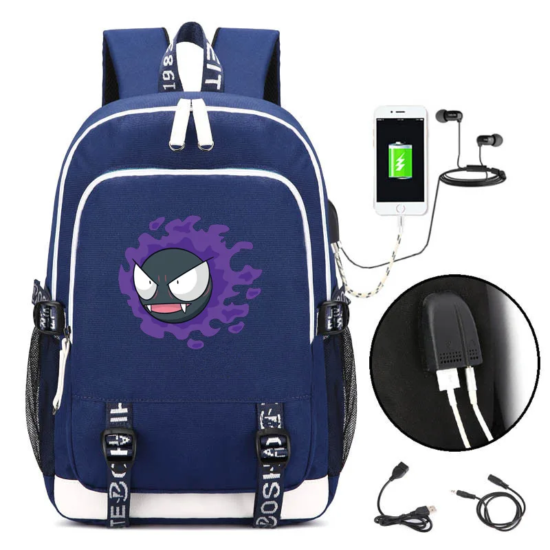 Squirtle Аниме Пикачу чармандер, генгар, Иви рюкзак с usb-портом для подростков рюкзак школьный для ноутбука Плечи сумка для книг, женский рюкзак - Цвет: YW  14