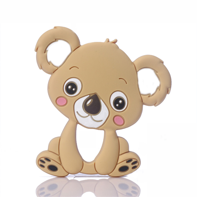 Food Grade Silicone Pandents DIY Teething Toys Silicone Teether Cartoon Animals For Teeth Tiny Rod Baby Teethers Gift