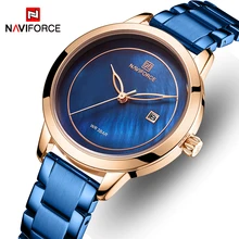 NAVIFORCE женские часы из нержавеющей стали женские наручные часы модные водонепроницаемые женские часы простые синие часы для девочек Relogio Feminino NAVIFORCE женские часы из нержавеющей стали женские наручные часы модные водонепроницаемые женские часы простые синие часы для девочек Relogio Feminino