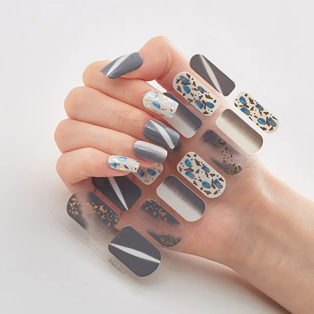 Four Sorts of Nail Stickers Fashion Nail Wraps Self Adhesive Manicure Decoracion Nail Strips Nail Sticker Set Nail Art DQ3-71