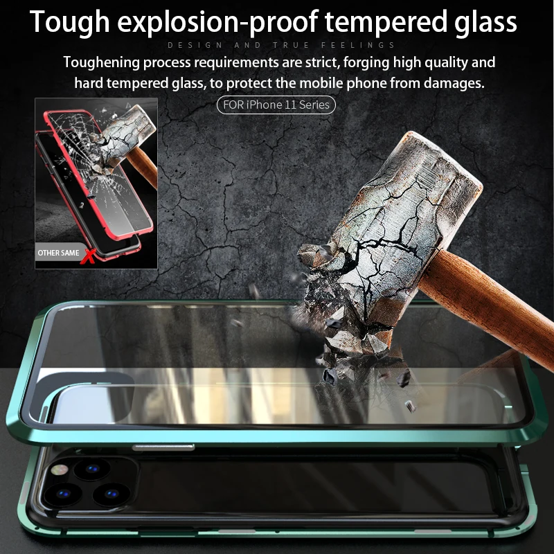Best Double Sided Tempered Glass Magnetic Phone Case For iPhone 11 Pro Max 2019