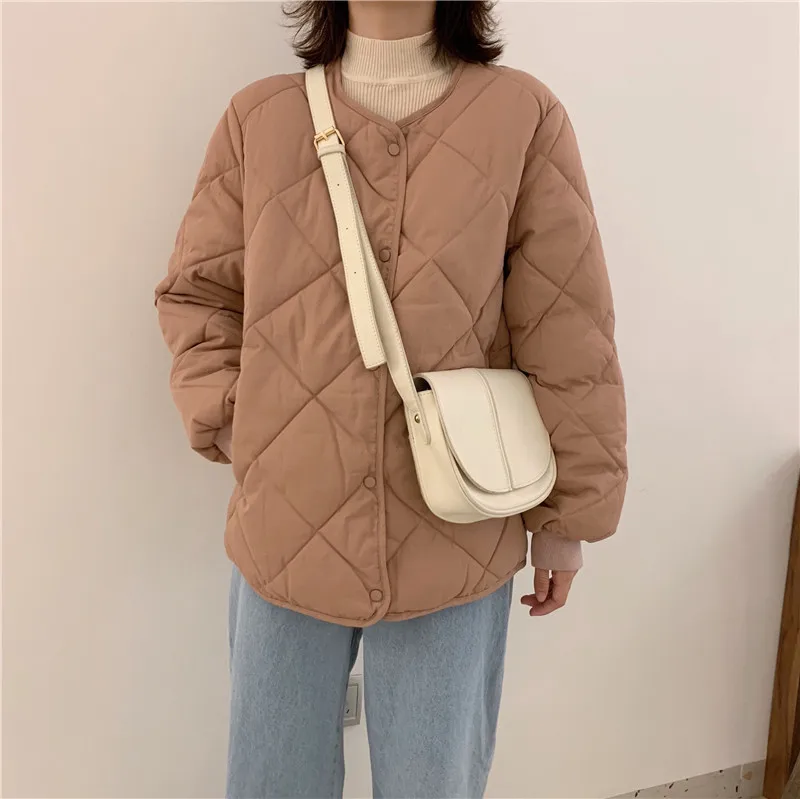 

HziriP 2019 Elegant Tops Autumn Winter Jacket Women Coat Fashion OL Wear Solid Parka Warm Casual Bread Parkas Clothes Female