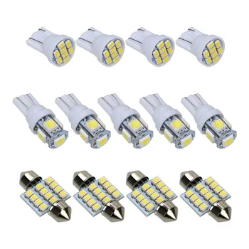

13pcs LED Lights Interior Light Kit 12V 3W Dome License Plate Lamp Bulb T10 31MM Festoon Reading Lamps 6000K White Bulbs