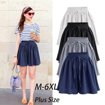 

Summer Women Shorts High Waist Loose Chiffon Shorts Plus Size 6XL Female Slacks Large Size Shorts