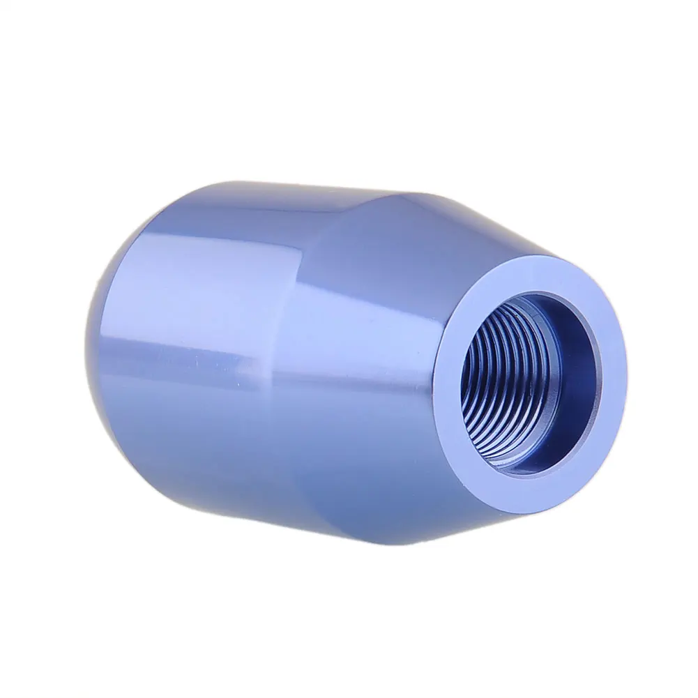 New 5 Speed Gear Shifter Knob Blue Aluminum Nob Racing Replace W/3 Adapter