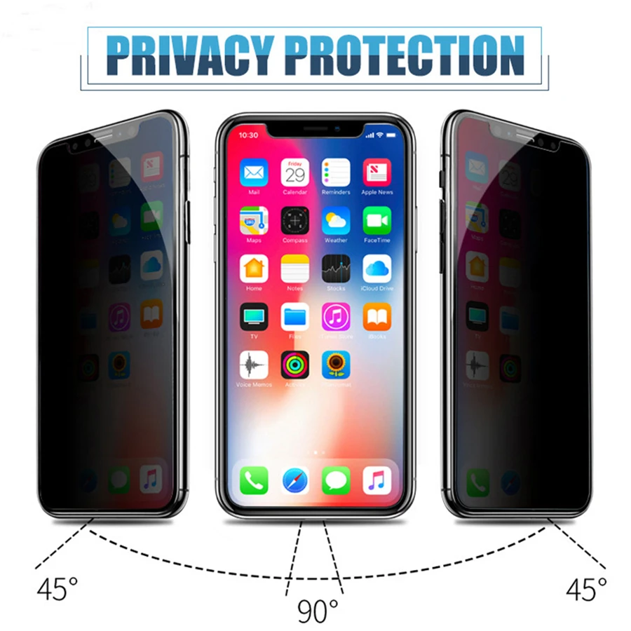 Антишпионское закаленное стекло для iPhone 6 6S 7 8 Plus 5 5S SE X Защитное стекло для сохранения личной информации для iPhone XS Max XR 8 Защитная стеклянная пленка