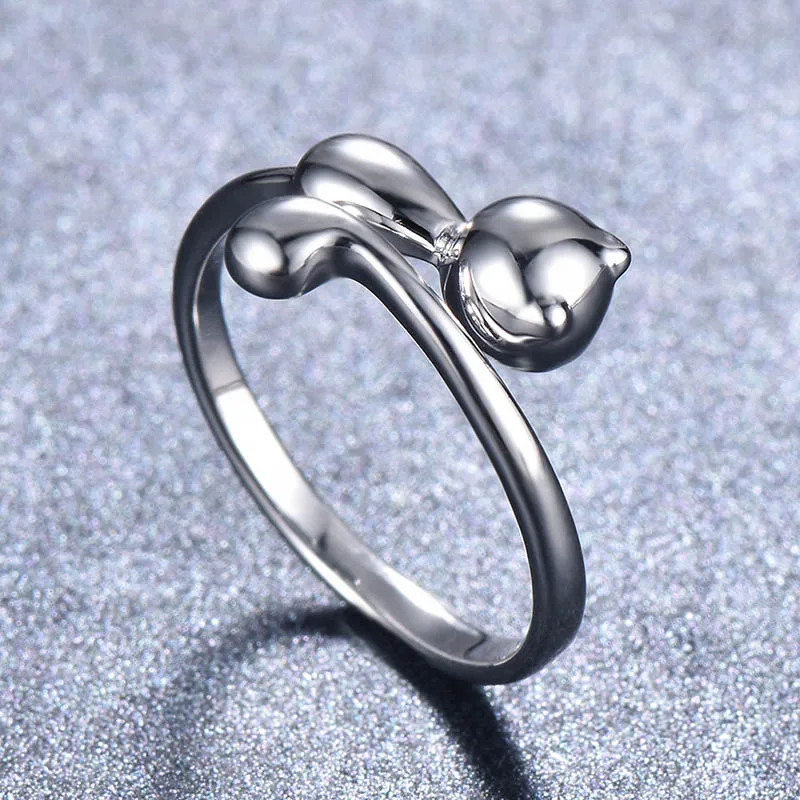 Bague Ringen Настоящее 925 пробы Серебряное кольцо в форме кошки, животного серебряное кольцо милые женские ювелирные изделия для свиданий