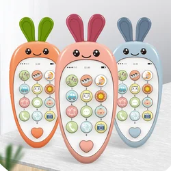 Brinquedos do telefone do bebê mordedor bilíngüe cedo educacional máquina de aprendizagem música eletrônica voz brinquedo crianças presente do bebê brinquedo