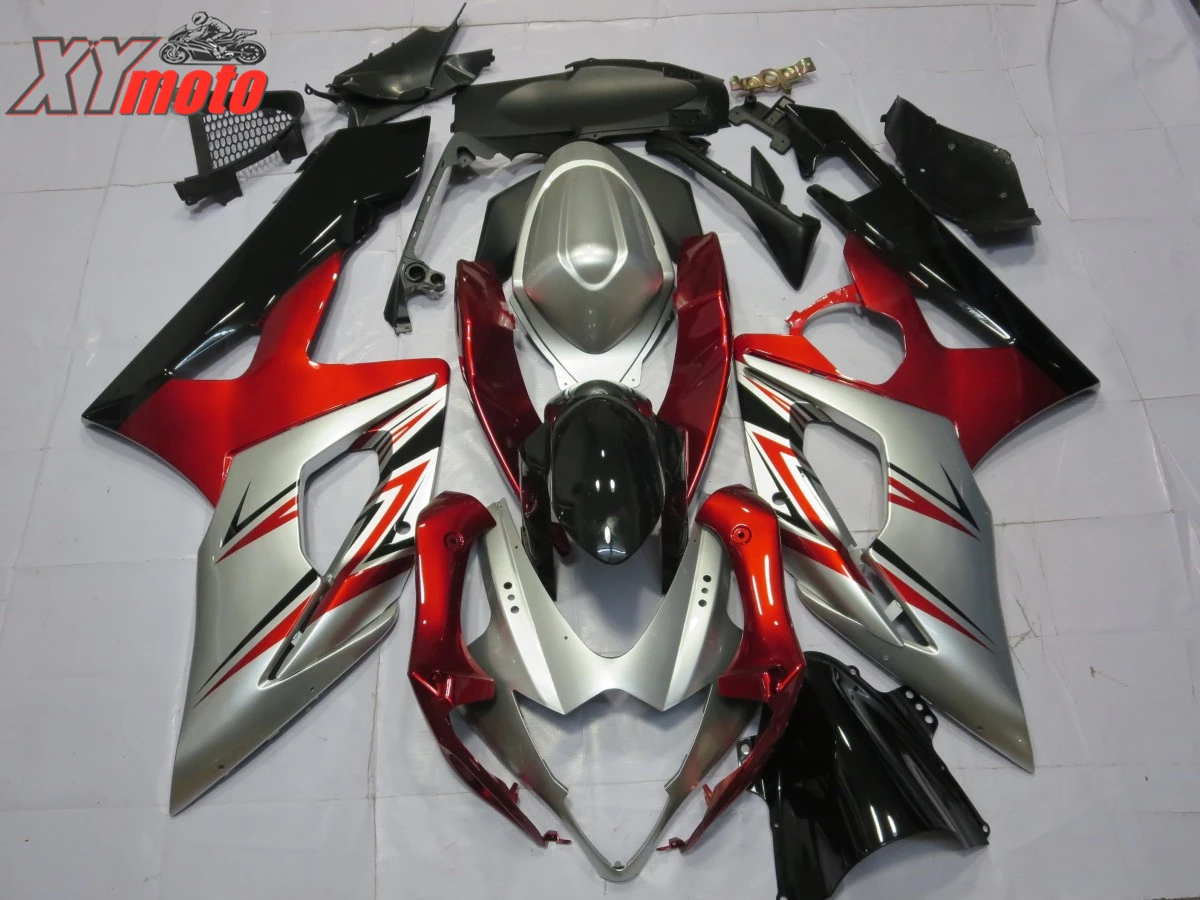 

Motorcycle Fairing Kit For Suzuki GSXR1000 K5 K6 05 06 Injection ABS Fairings GSXR 1000 K5 2005 2006 Gloss Red Silver Bodyworks