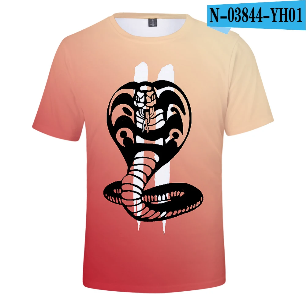 Повседневная Cobra Kai, подходящая популярная Удобная футболка Cobra Kai, модная летняя 3D футболка с короткими рукавами для девочек и мальчиков, футболки для мужчин и женщин - Цвет: 3D