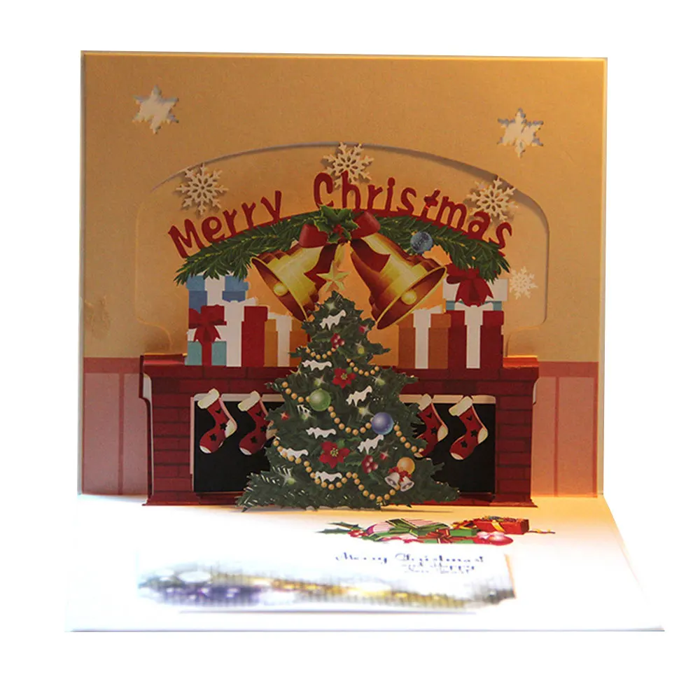 Бумажные 3D открытка подарки ручной работы рождественские колокольчики открытки приглашения Красочные Творческие рождественские открытки поздравления