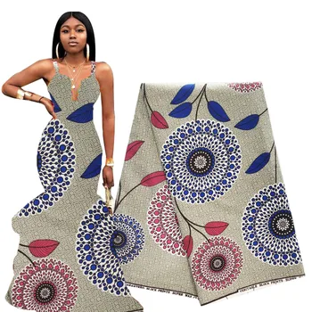 

New African Fabric Wax 6 Yards Grey Ankara Fabric African Real Wax Print Polyester 2020 Nigerian Fabric for Women Dress