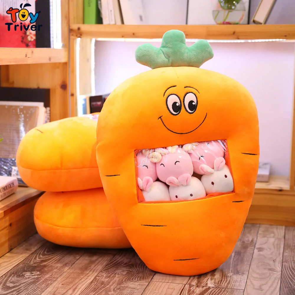 Kawaii морковь кролик плюшевая игрушка Triver мягкие животные кукла подушка для малышей Дети День рождения Рождественский Подарочный декоративный