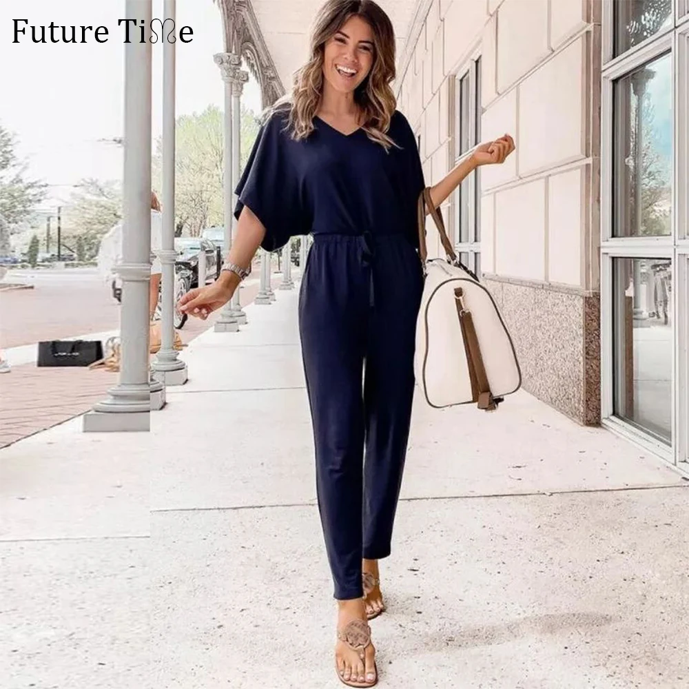 Женский летний игровой костюм с коротким рукавом Future Time длинные штаны облегающие