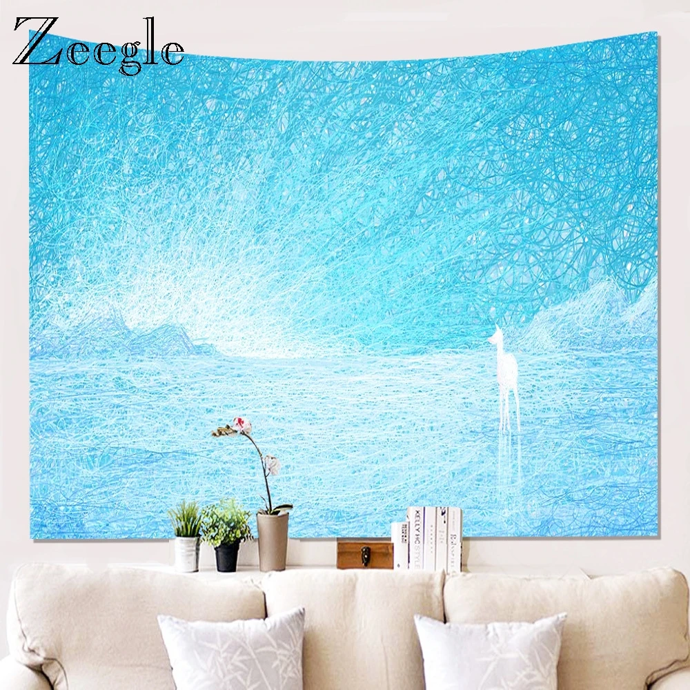 Zeegle Wall Hanging Tapestry Beach Towel Picnic Mat Creative Art  Yoga Mat Decorative Tapestry for Home Mordern Sofa Blanket