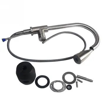 

Swivel Single Hole Stainless Steel Tap Sprayer Sink Kitchen Faucet Stream Brushed Nickel Handle Pull Out Mixer Durable Home